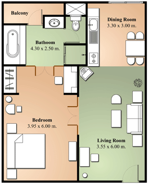 Deluxe Room Layout of Viangbua Mansion Chiang Mai Thailand